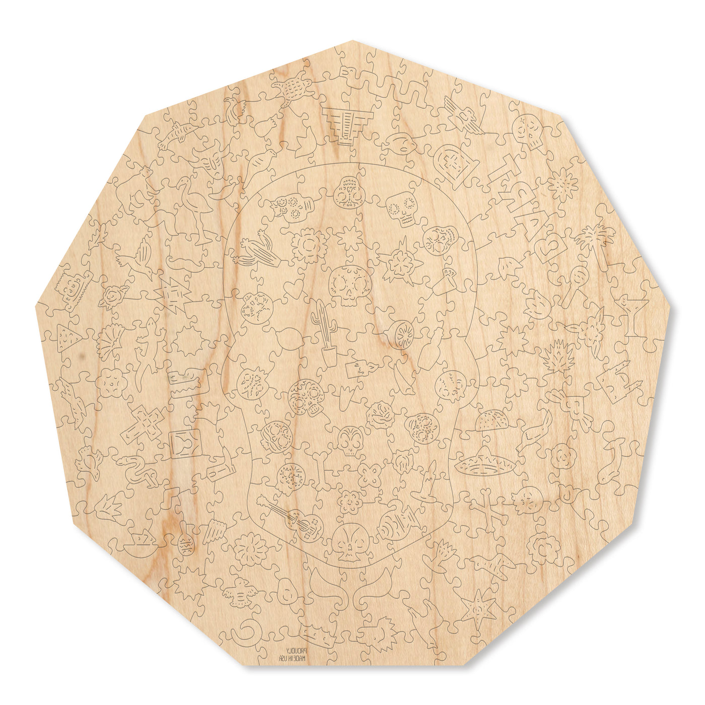 Wooden jigsaw puzzle Floral Calaca