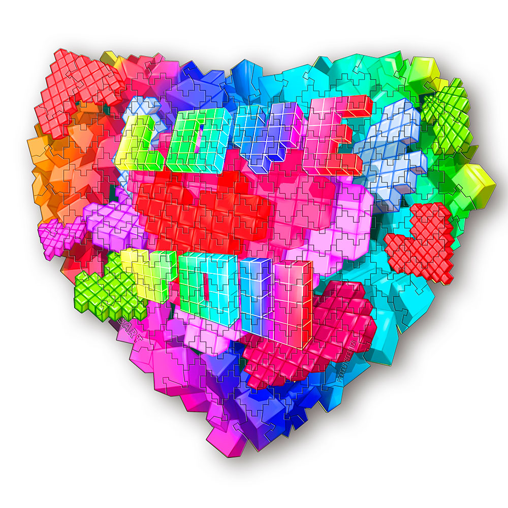 BART wooden jigsaw puzzle Heartblox